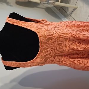 G21 Coral lace cocktail dress.